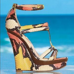 Rachel Zoe Katia Snakeskin Wedge Sandal